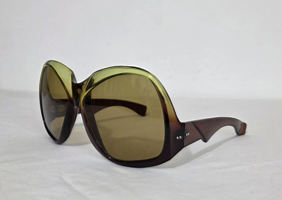 Винтажные уникальные солнцезащитные очки в пластиковой оправе большого размера EVER Испания 70 футов новые без ценников из старых запасов - Изображение 2 из 4