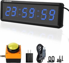 1.5 Inch 6-Digit LED Gym Interval Timer Countdown Stopwatch Blue Aluminum