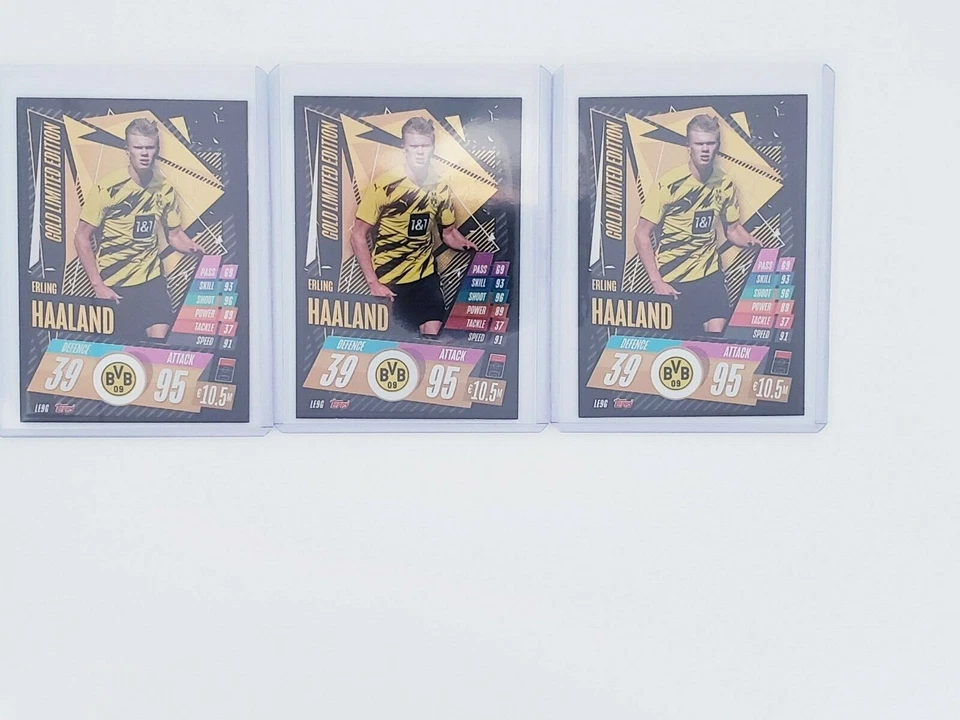 2020-21 Erling Haaland Limited Edition Gold Topps Match Attax Investor Lot 3x - Image 3 of 4