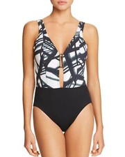 Amoressa By Miraclesuit 6516259 Comet Ursa VNeck One Piece Swimsuit SZ 6 174