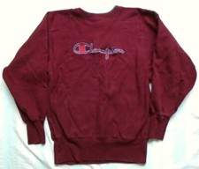 Vintage 90s Champion Reverse Weave Med. Double Neck Sweatshirt USA Made Red Logo
