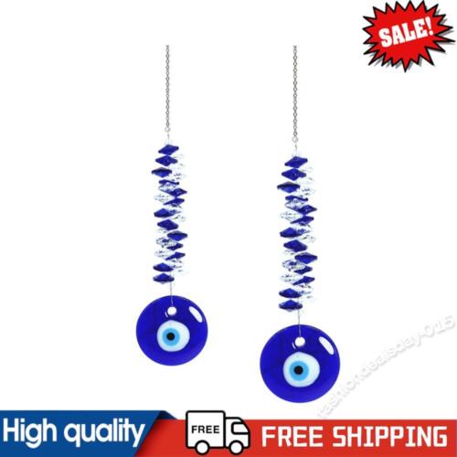 Lucky Turkish Greek Blue Eye Charm Oval Beads Pendant Blue Large Round Mystic - Bild 1 von 13