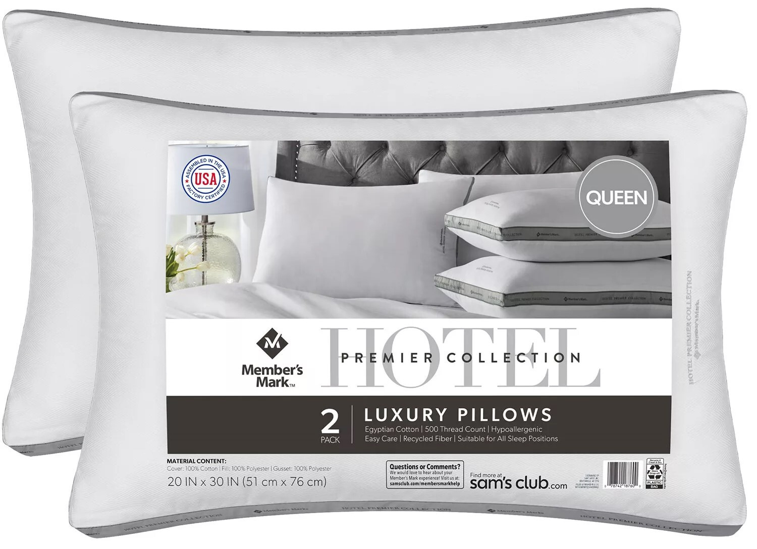 Member's Mark Hotel Premier Collection Bed Pillows, King, 2 Pack eBay