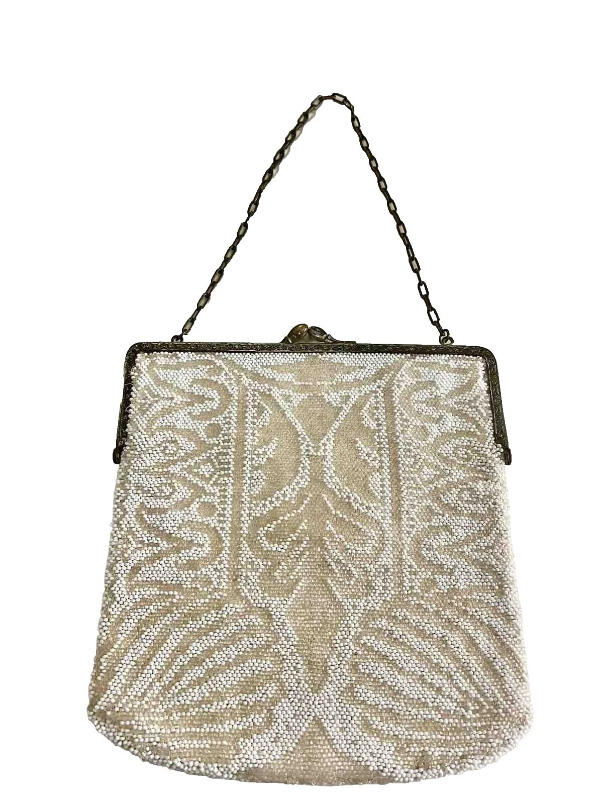 Purse White Vintage 1920s Decade