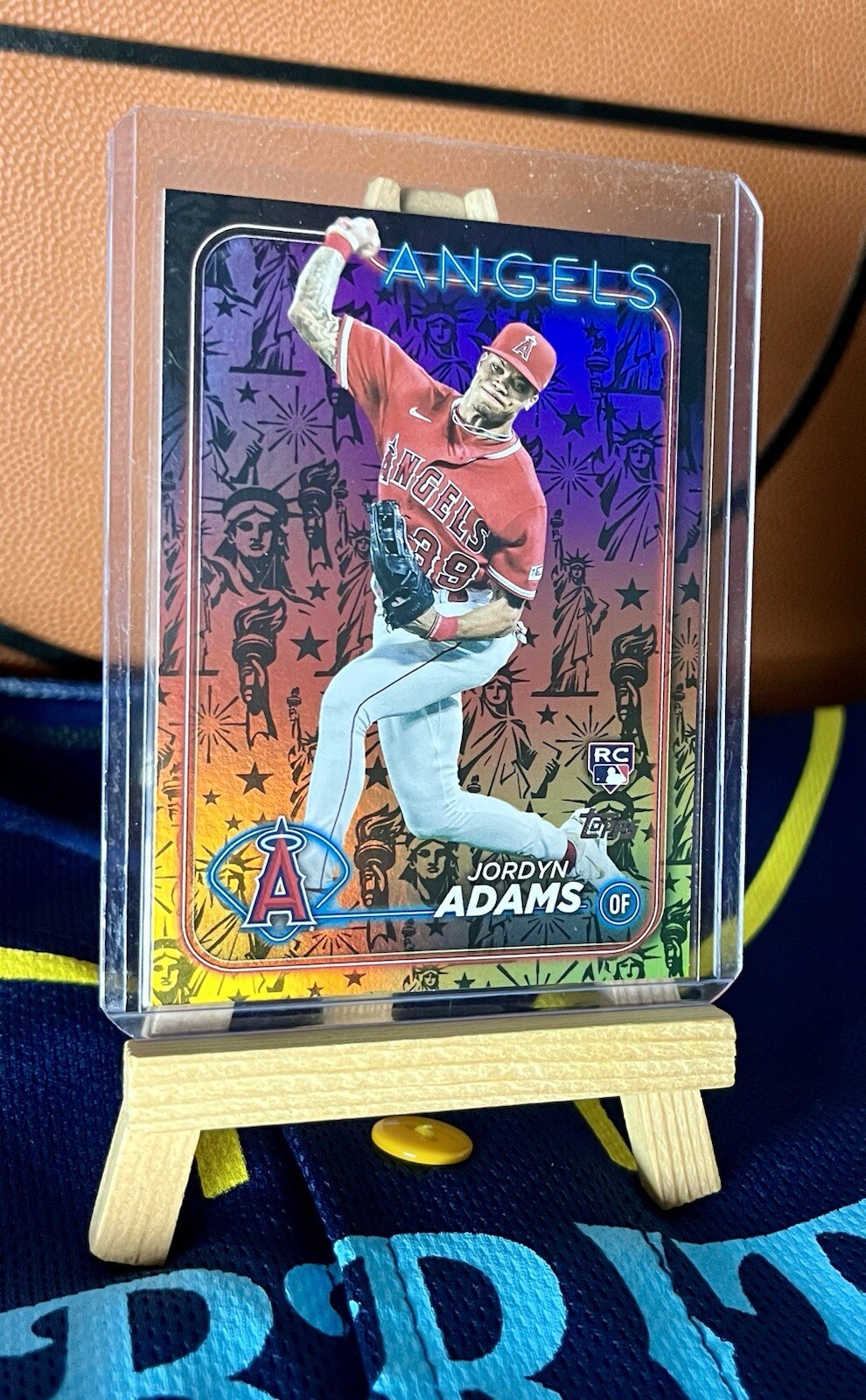 2024 Topps Series 2 Jordyn Adams Statue Of Liberty SP #470 LA Angels RC