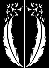 Feathers Temporary Tattoo Henna Mehndi Glitter Stencil Sticker Body Art