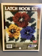 Vintage Latch Hook Kit - National Yarn Crafts - P478 Pansies NEW 12 x 12