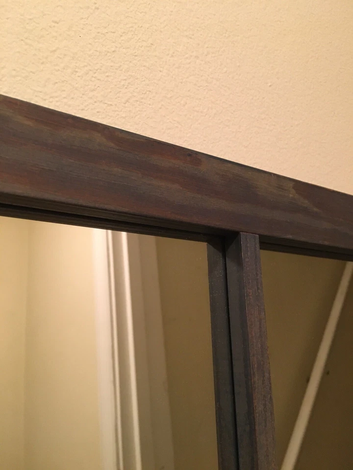 Rustic Farmhouse Window Pane Mirror Blue Gray Frame 22.75"x18.75" (LOCAL PICKUP) - Image 3 of 4