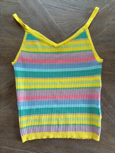 Eyeshadow V Neck Tank Top Spaghetti Straps Colorful Summer Large