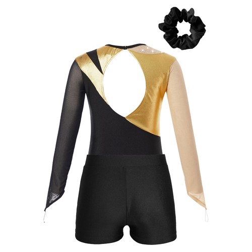Kinder Mädchen Unitards Gymnastik Trikot Latin Ballett Overall mit Shorts Skaten - Bild 6 von 63