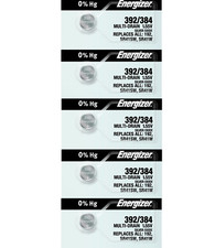Energizer 392/384 SR41/W/SW Silver Oxide Watch Batteries 5 Pack 