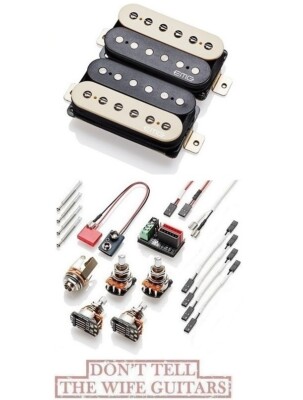 EMG Fat 55 Zebra Retro Active Humbucker Set Standard Spaced & Short Shaft Pots