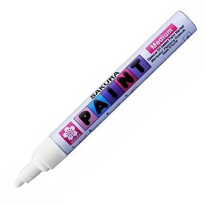 Sakura Paint Marker Pen   Oil Based - Medium 2mm   Fibre Tip - Single   White