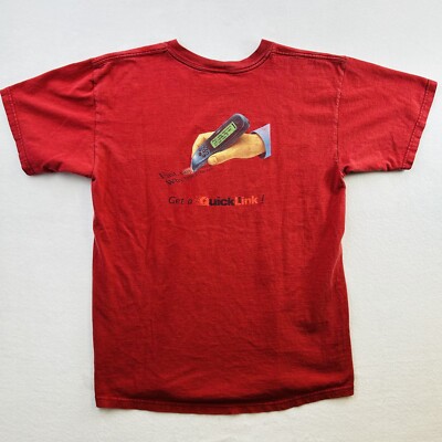 VINTAGE Computer Shirt Adult Large Red WizCom QuickLink Pen Scanner Y2K 90s Mens