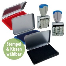 Datumstempel Stempel 4mm Metall Monate Buchstaben / Zahlen + Stempelkissen Gr.3