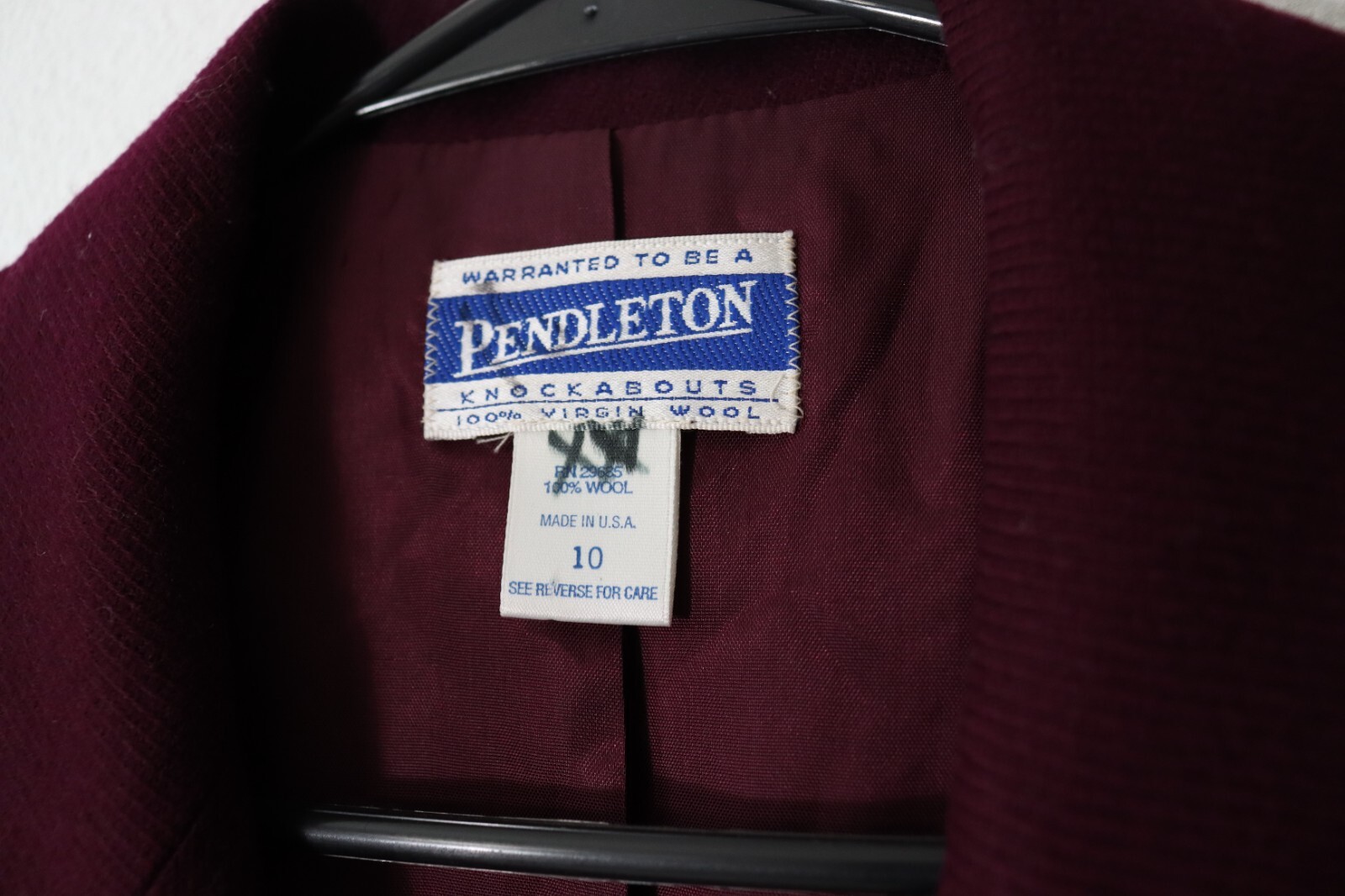 Pendleton Wool Jacket Blazer Maroon Size 10 Made … - image 4