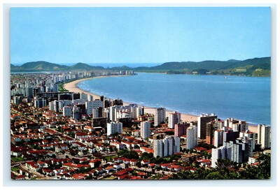 Santos Brazil Aerial Landscape Postcard