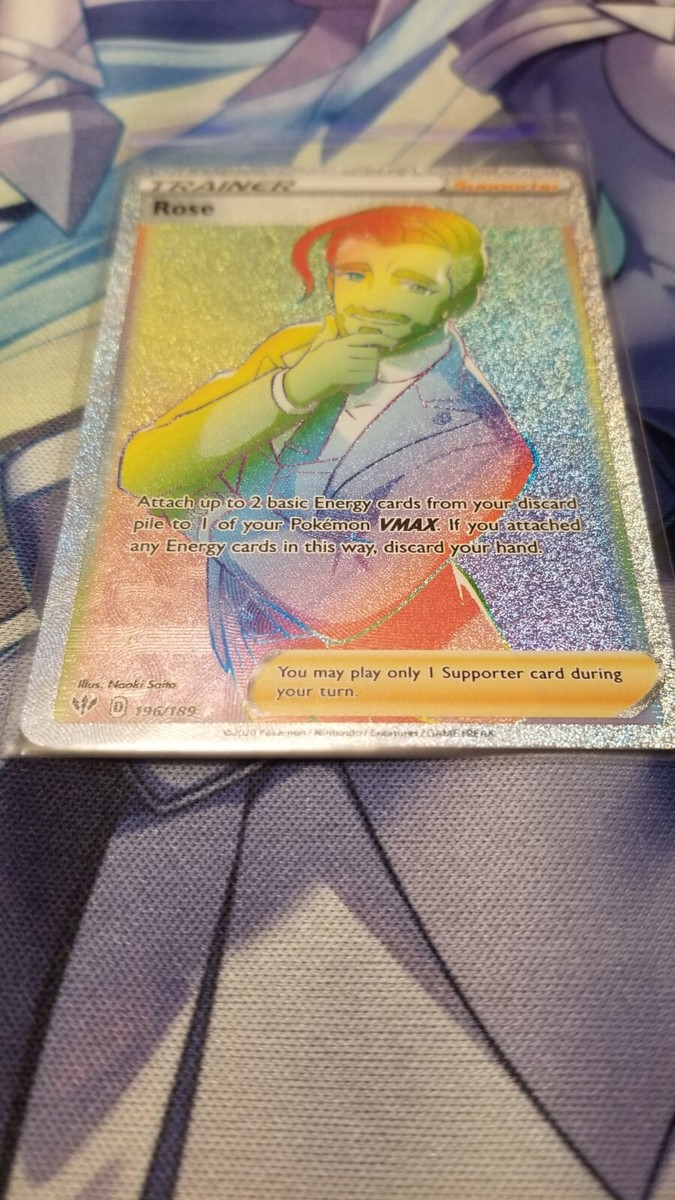 Rose 196/189 Rainbow Secret Rare Full Art Holo Pokemon Darkness Ablaze | eBay Rose 196/189 Rainbow Secret Rare Full Art Holo Pokemon Darkness Ablaze | eBay