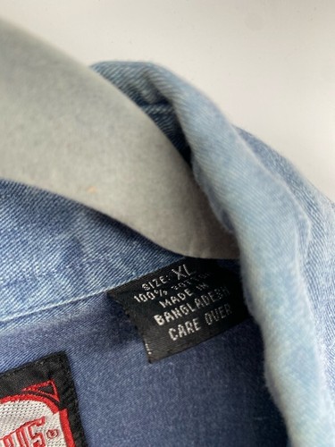 VTG Jordache Shirt Mens XL Button Down SS Blue Eagle Short Sleeve Pocket - Picture 6 of 10