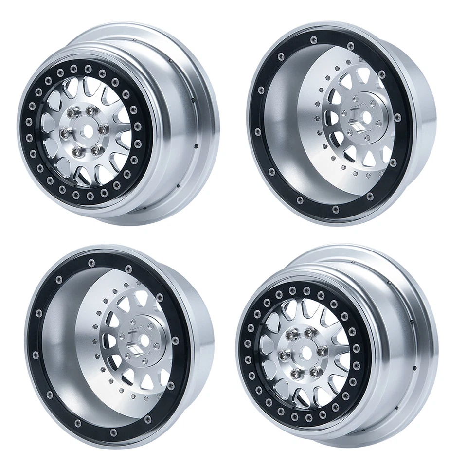 2/4PCS CNC Metall Beadlock Wheels Felgen für Baja Rey 1/10 RC Car Buggy - Bild 2 von 4