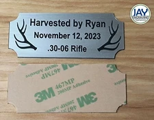 Custom Engraved Silver 1st Elk Hunt Trophy Plaque Plate Emblem Deer Hunting