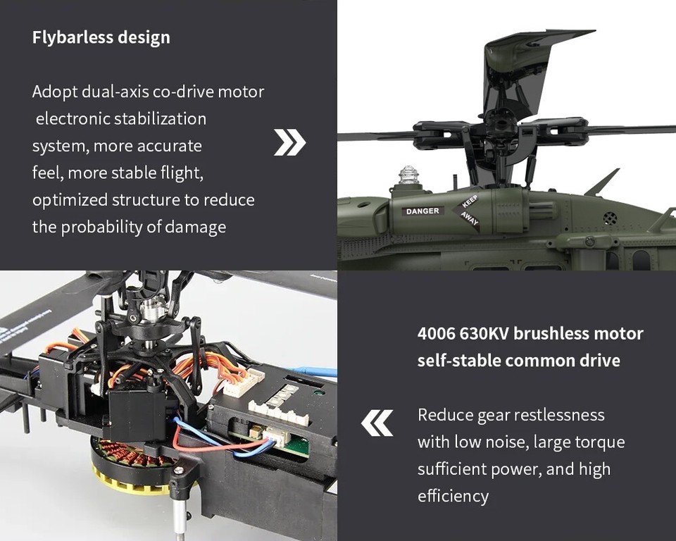 Piezas Para Helicóptero RC Yuxiang F09-S - Eje Principal, Batería Y Accesorios UH-60 Black Hawk