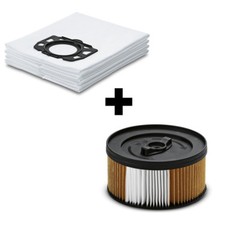 4 Staubsaugerbeutel 2.863-006 + 1 Filter 6.414-960 f&uuml;r K&auml;rcher WD 5.260