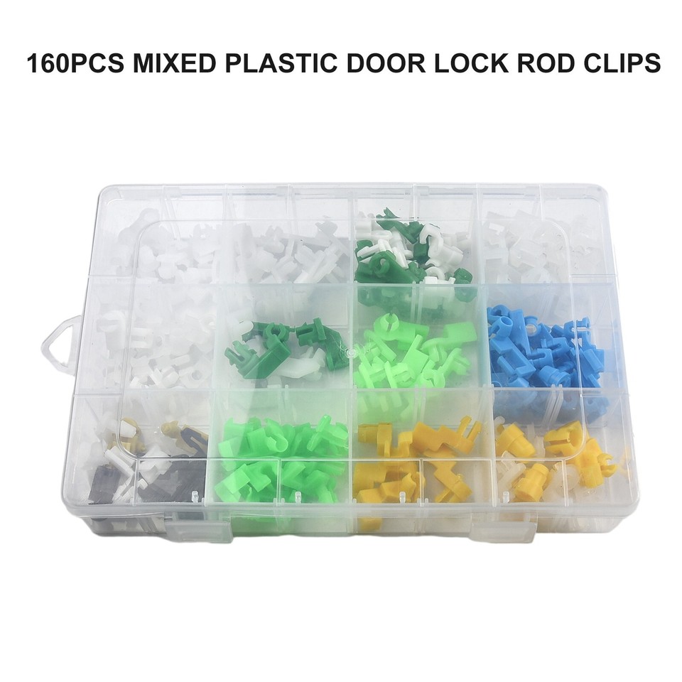 160PCS Mixed Door Lock RodClip Side/Fasteners Car Wire Clips With Box