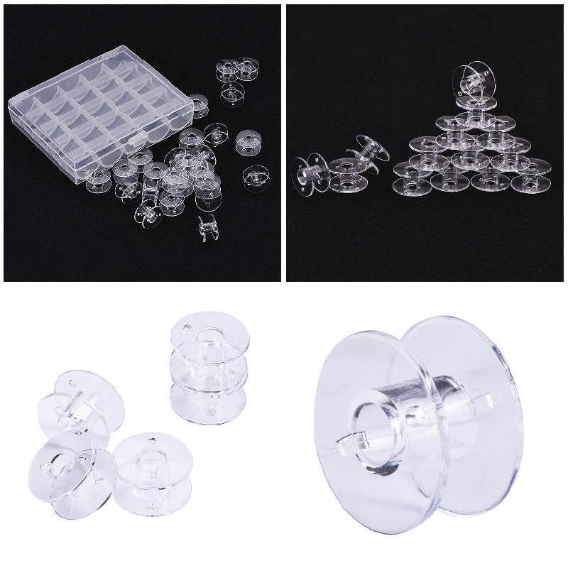 25PCS Plastic Empty Bobbins For Sewing Machine JanomeBrother Elna