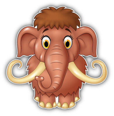 Car Sticker Mammoth Girl Girl Animal K139 Cute Funny Fun Sticker - 12cm