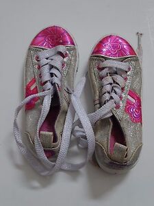 Faded Gray \u0026 Pink Sparkly Tennis Shoes 