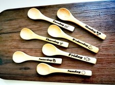 Set of 7 Handmade Kids Wooden Spoons Kitchen Utensils, Kids Gift, Child Gift, Ba