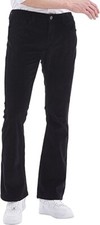 WBESTWIND MENS RELAXED VINTAGE CORDUROY BELL BOTTOMS SLIM STRETCH BLACK USA L