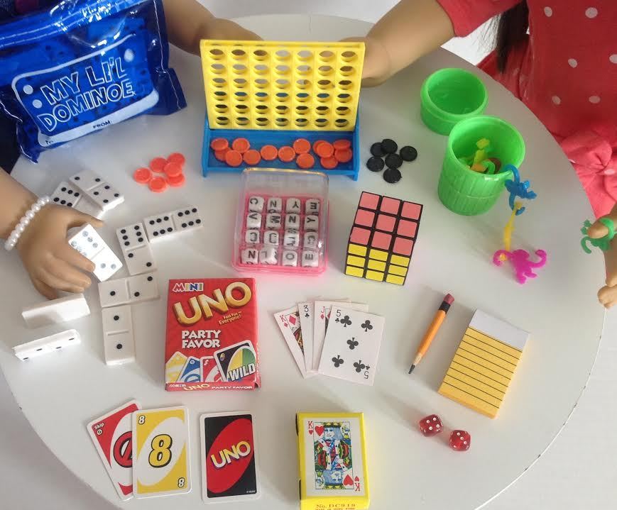 american girl doll game night set