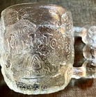 Vintage McDonalds Flintstones Glass Mug Cup 1993 Clear Frosted ROCKY ROAD  — photo 1