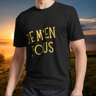 New item Je M'en Fous Active Logo T-Shirt Funny American Size S to 5XL