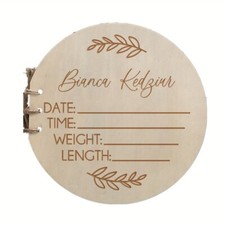 personalized baby Announcement Sign Wooden message book, baby name sign