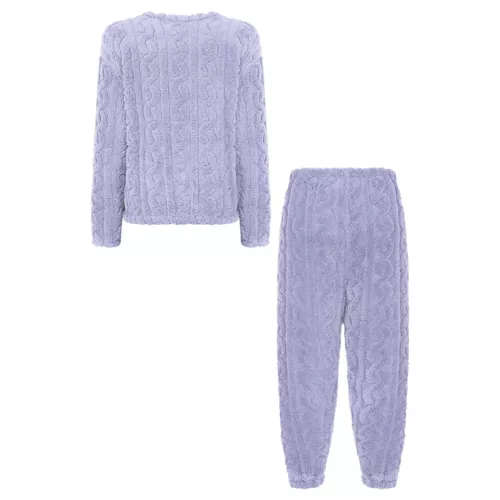 Womens Pajamas Set New Year Sleepwear Solid Color Homewear Elastic Waistband - Picture 17 of 79
