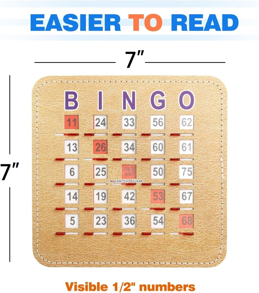 200-Pack Stitched Reusable Shutter Slide Bingo Cards with Shutter Clear Slider - Image 2 of 4