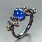Handmade ring   Blue Sapphire Ring 925 Sterling Silver Size 6 /R467458