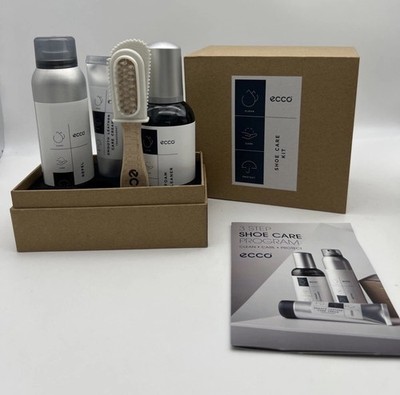 ECCO Shoe Care Kit-comes With Brush, Foam Cleaner, Repel, Smooth Leather Cream