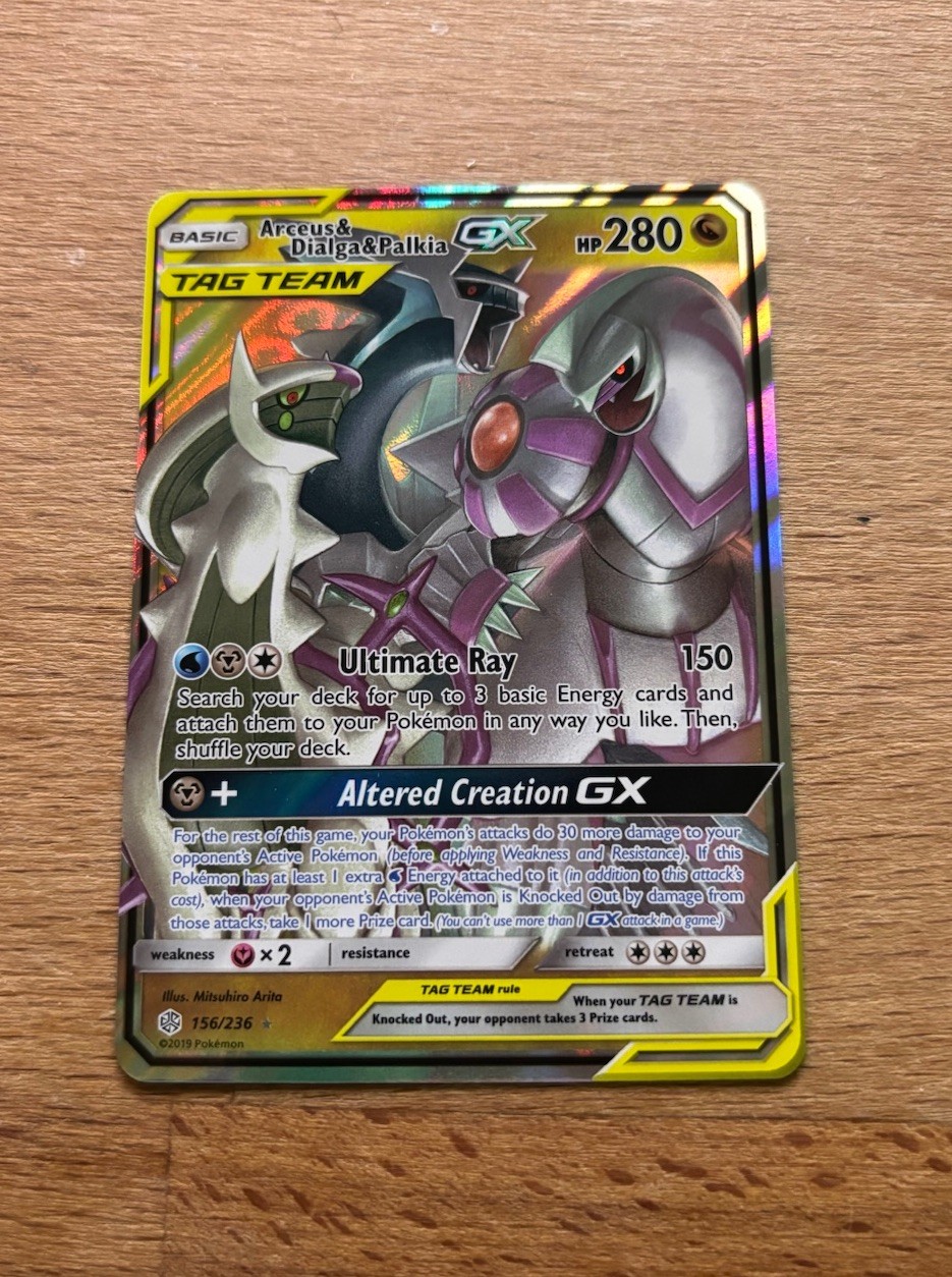 Pokémon TCG Arceus & Dialga & Palkia GX 156/236 Sm-Cosmic Eclipse