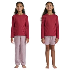Calvin Klein Girls Boys Pajamas - 3-Piece Shorts Pants Shirt - Red - XS - New