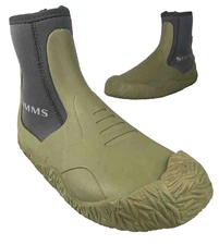 Simms Zip It II Flats Bootie Men's 10 Green Neoprene Wading Boots Fly Fishing 