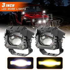 3 Led Work Lights Bar Fog Lamp Yellow White Offroad Driving Pods Atv Suv Truck