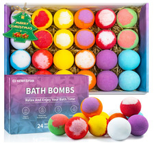 BEST G FT Bath Bombs 24-Pack Christmas Stocking Stuffers for Teen Girls or Women