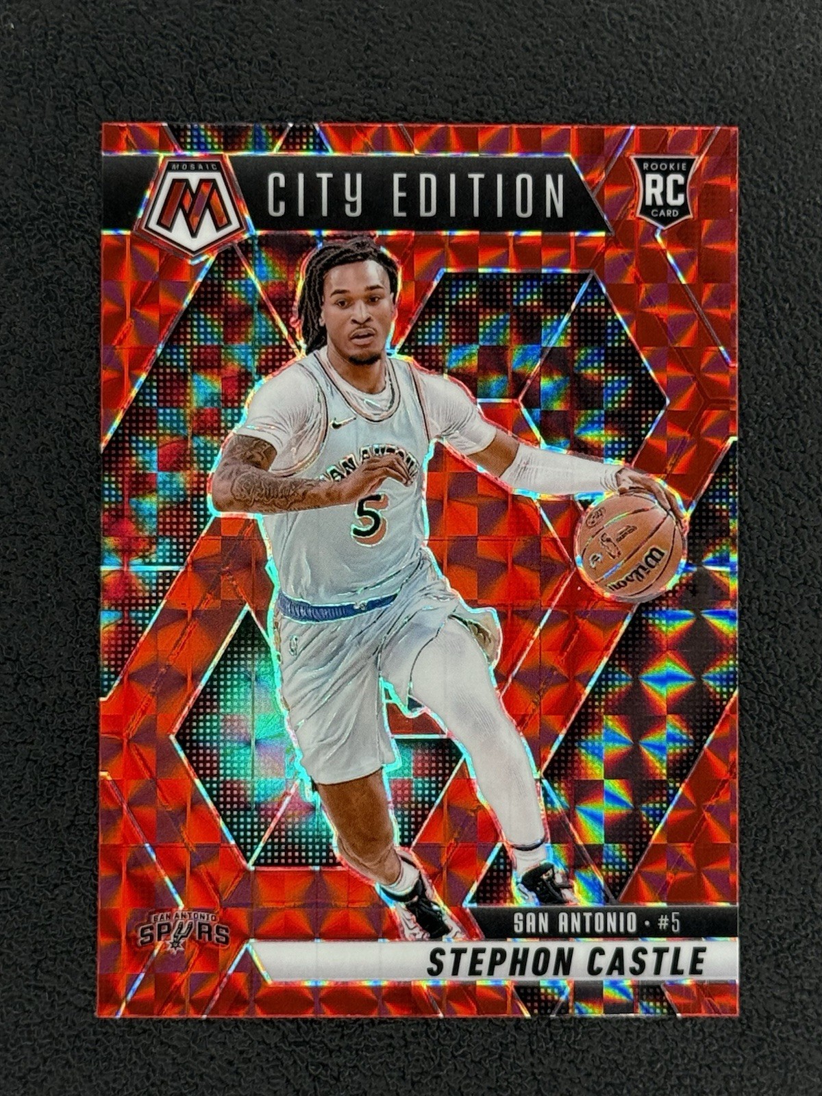 STEPHON CASTLE 2024 Mosaic #290 City Edition Red Prizm Rookie San Antonio Spurs
