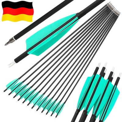 12pcs 28'' Bogenschießen Carbonpfeile SP500 4'' Feder ID6.2mm Bogen Jagdpfeile DE