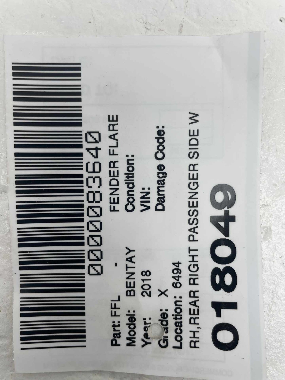 Bentley Bentayga 2018 Rear Right Wheel Black
