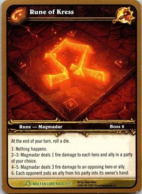2007 Rune of Kress 11 Uncommon World of Warcraft WOW TCG CCG